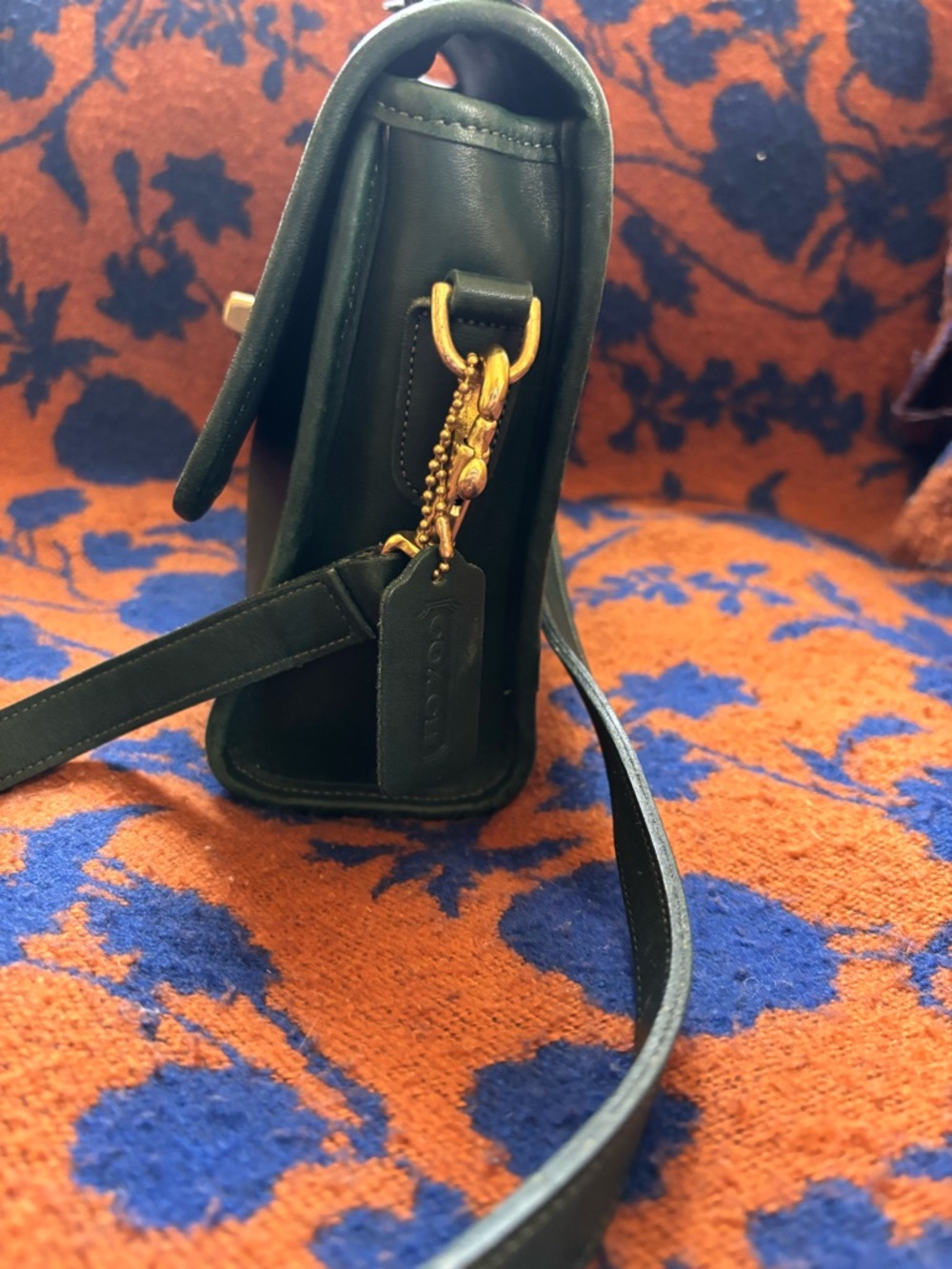 Coach bottle green leather court bag - Picture 4 of 9